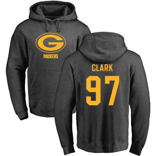 Men Green Bay Packers Ash 97 Clark Kenny One Color Nike NFL Pullover Hoodie Sweatshirts
